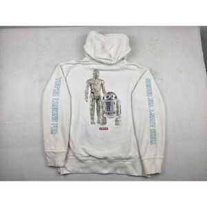 Levi's x Star Wars Droids R2-D2 C-3PO Hoodie White Mens Size XL Back Sleeve Hit